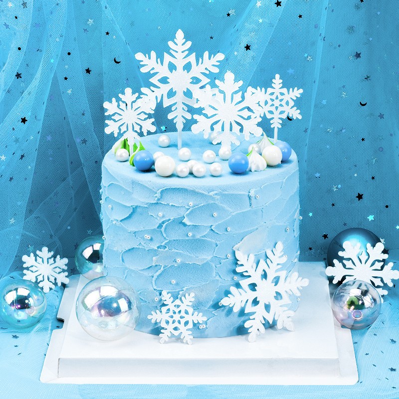 Meal Prep Frozen - 16pcs Snowflake Cupcake Toppers, Frozen Theme