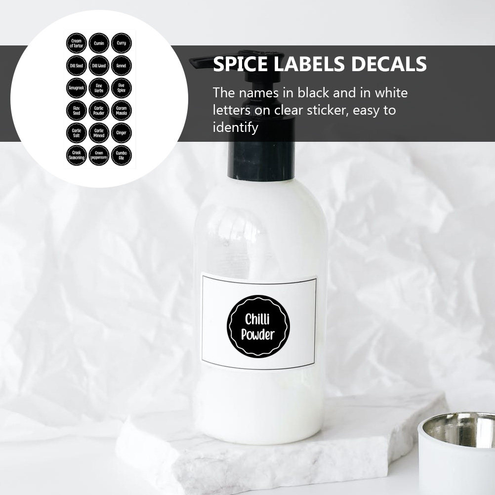 Spice Jar Labels - 144Pcs Premium Spice Name Stickers Clear