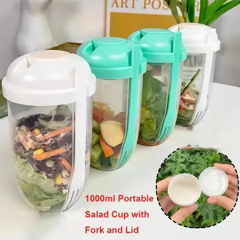 Meal Prep Bowl - Portable Salad Bowl with Lid and