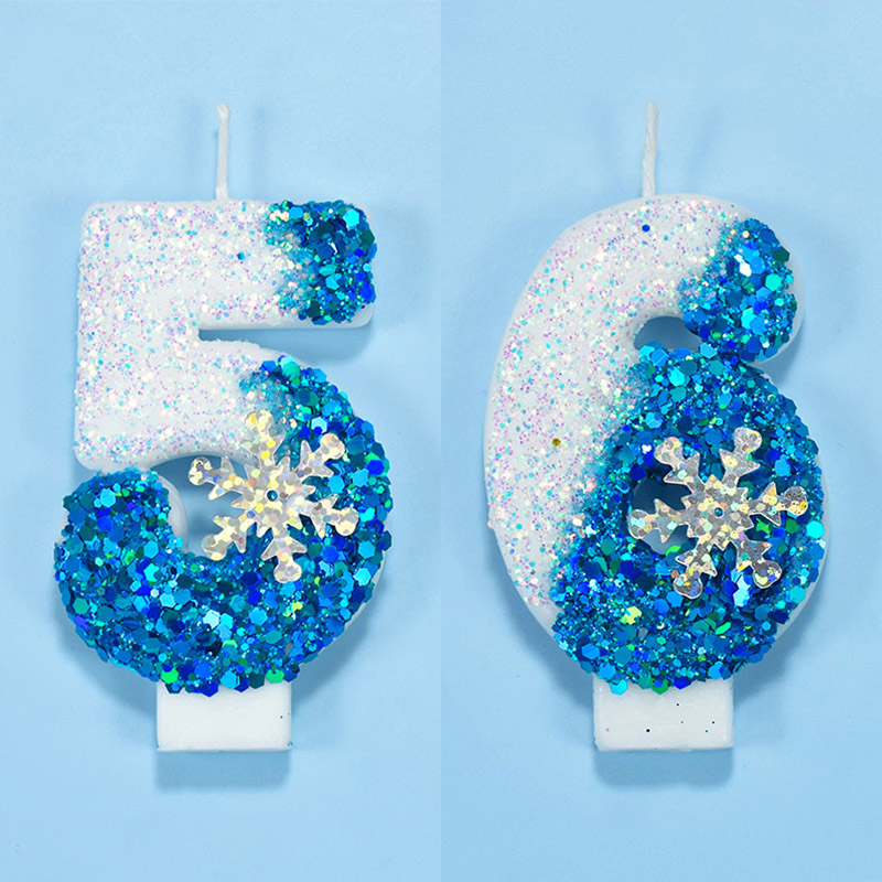Meal Prep Frozen - 1pc Frozen Birthday Digital Candle Glitter