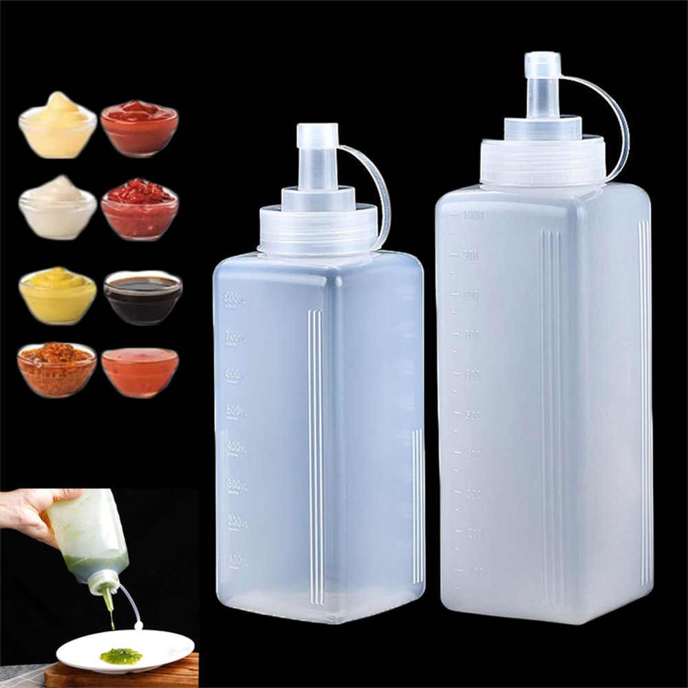 Sauce Squeeze Bottle - 1pack 800/1000ml Plastic Squeeze Sauce Bottle