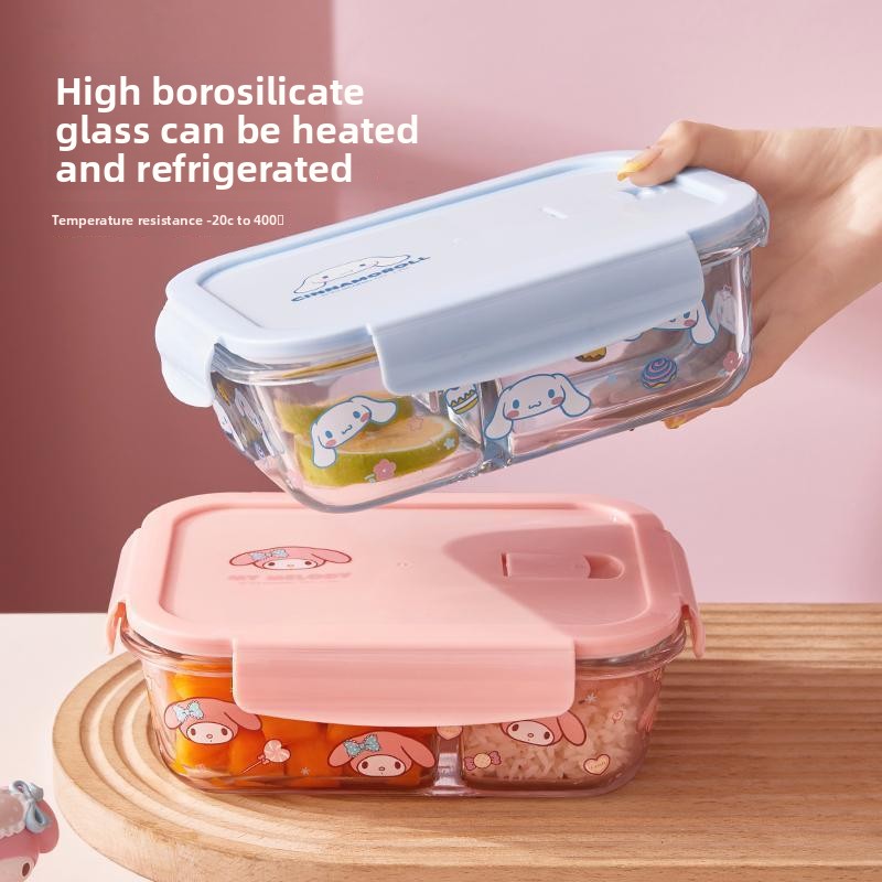 Hello Kitty Printed Bento Box  - Meal Prep Glass Containers Oven Safe review and price