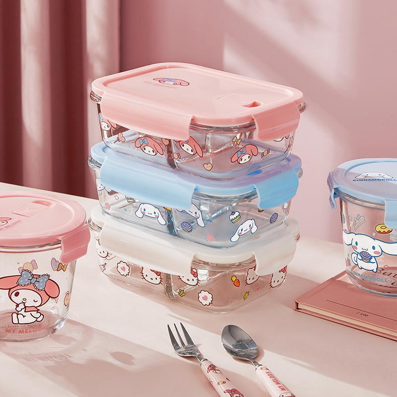 Hello Kitty Printed Bento Box  - Meal Prep Glass Containers Oven Safe review and price