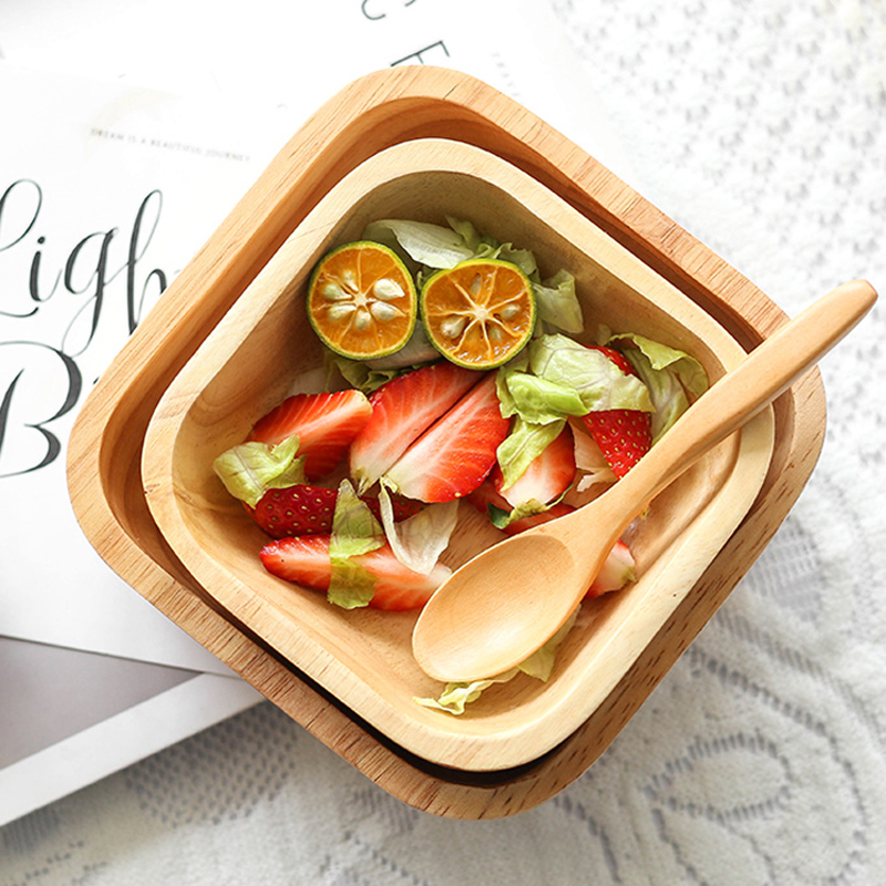 1Pc Square Wood Bowl 4 Size Fr - Meal Prep Bowl review and price