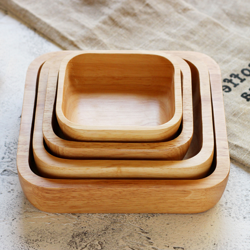 1Pc Square Wood Bowl 4 Size Fr - Meal Prep Bowl review and price