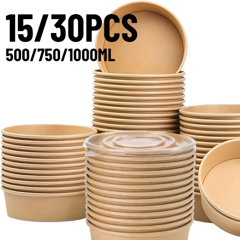 15/30PCS Kraft Paper Bowls Dis - Meal Prep Bowl review and price