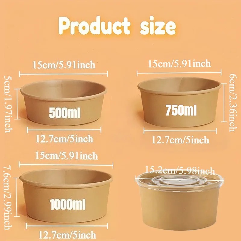 15/30PCS Kraft Paper Bowls Dis - Meal Prep Bowl review and price