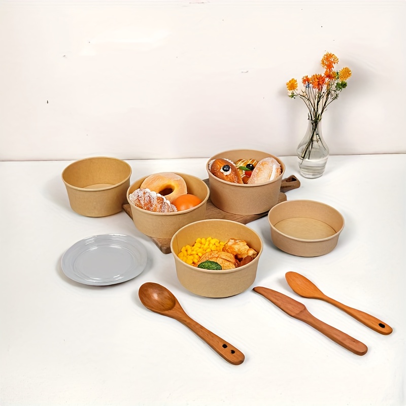 15/30PCS Kraft Paper Bowls Dis - Meal Prep Bowl review and price