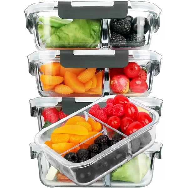 5-Pack Rectangular Borosilicat - Meal Prep Glass Containers Oven Safe review and price