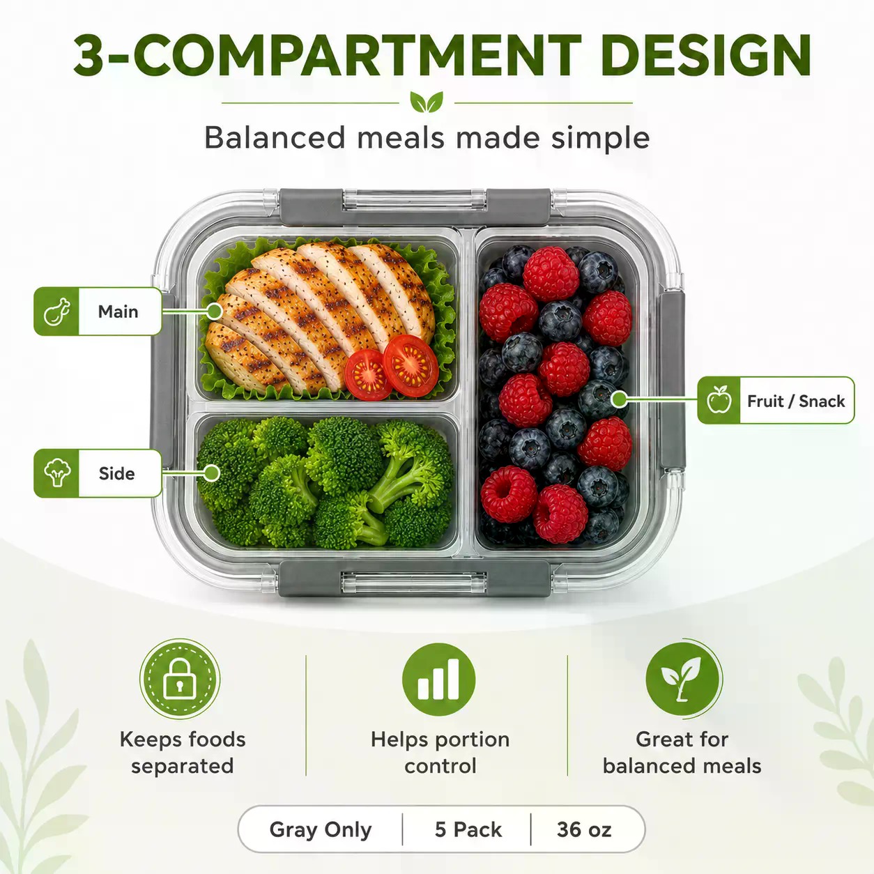5-Pack Rectangular Borosilicat - Meal Prep Glass Containers Oven Safe review and price