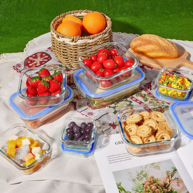 8Pcs Sealed Glass Food Storage - Meal Prep Glass Containers Oven Safe review and price