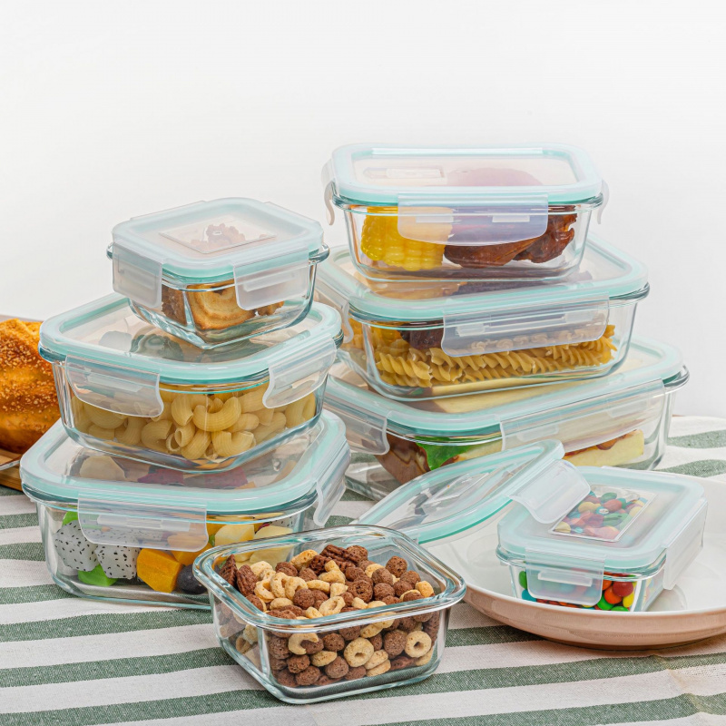 8Pcs Sealed Glass Food Storage - Meal Prep Glass Containers Oven Safe review and price
