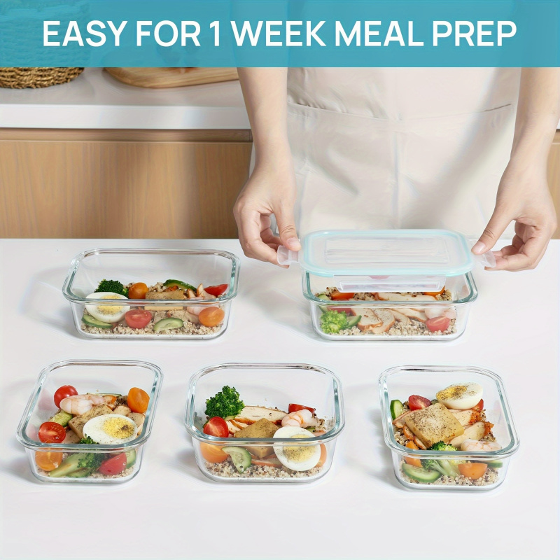 8Pcs Sealed Glass Food Storage - Meal Prep Glass Containers Oven Safe review and price