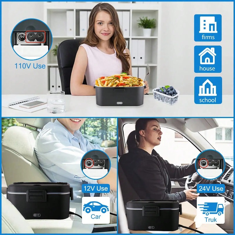 100W Electric Heated Lunch Box - Stainless Bento Box review and price
