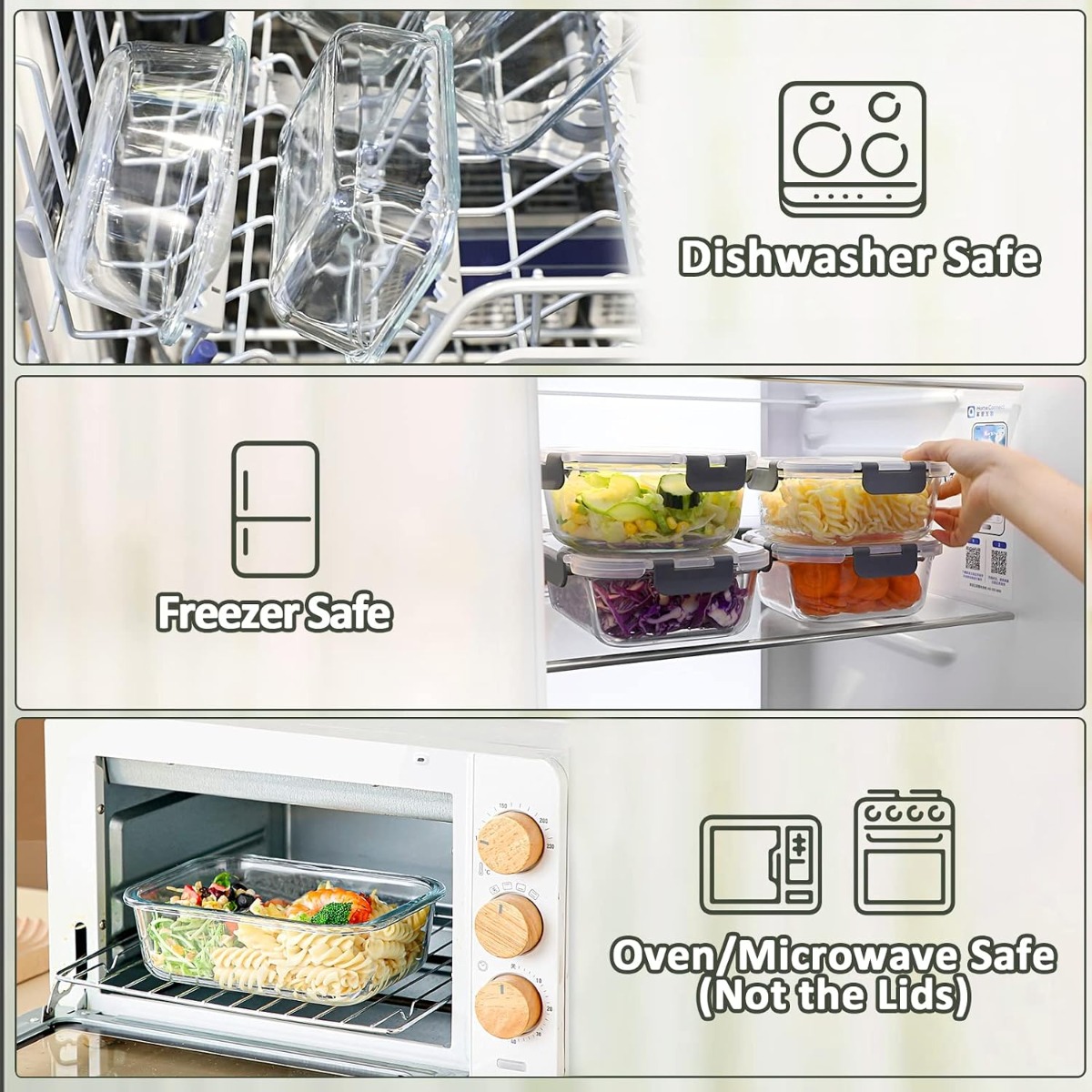 10 Sets Glass Food Storage Con - Meal Prep Glass Containers Oven Safe review and price