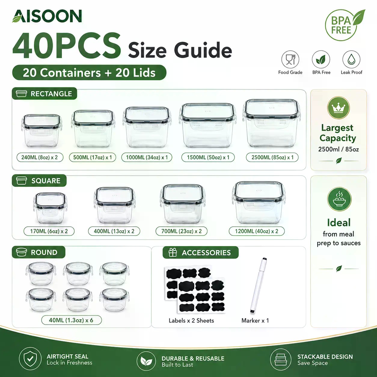 40 PCS Extra Large 85oz Silico - Meal Prep Bowl review and price