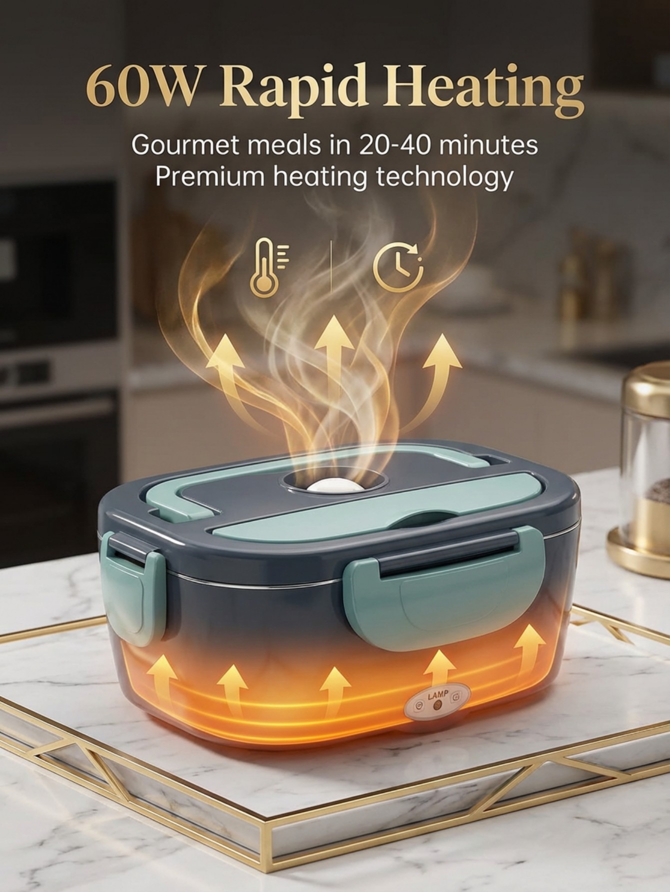 60W Electric Heated Lunch Box  - Stainless Bento Box review and price