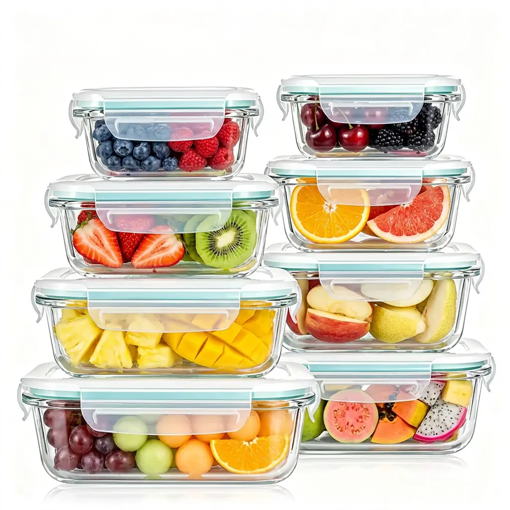8 Pack Airtight Glass Food Sto - Meal Prep Glass Containers Oven Safe review and price