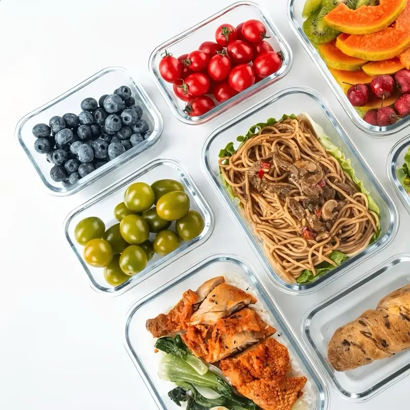 8 Pack Airtight Glass Food Sto - Meal Prep Glass Containers Oven Safe review and price