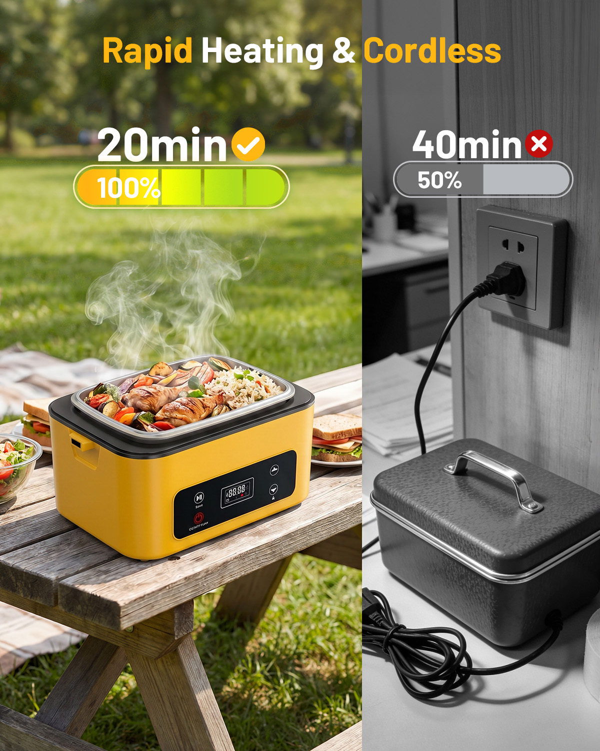 TaskStar Portable Heated Lunch - Stainless Bento Box review and price