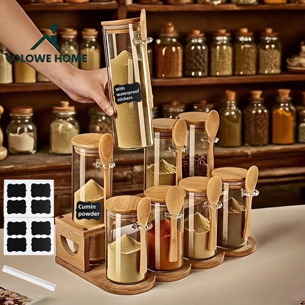 8-Piece Glass Storage Containe - Spice Jar Labels review and price
