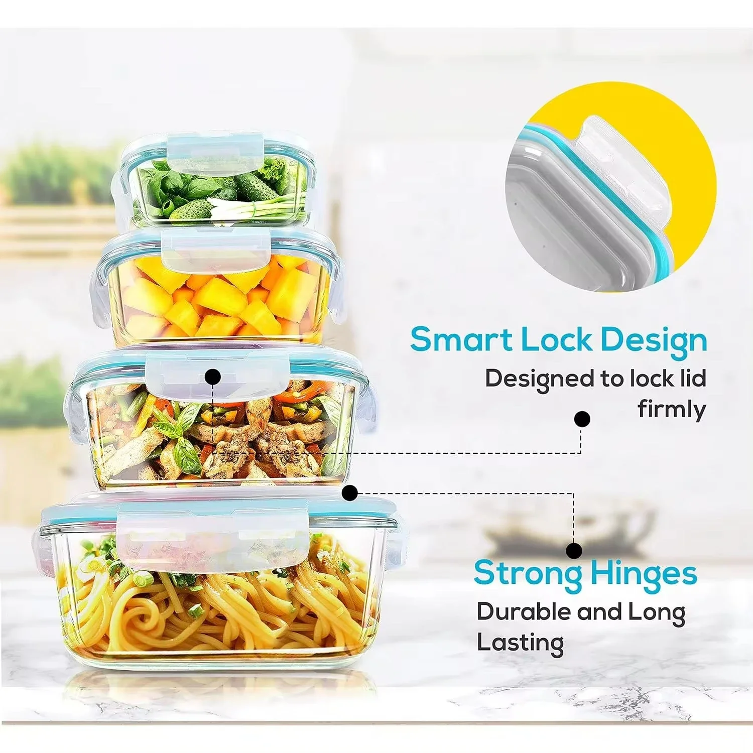 Glass Lunch Box Food Storage C - Meal Prep Glass Containers Oven Safe review and price